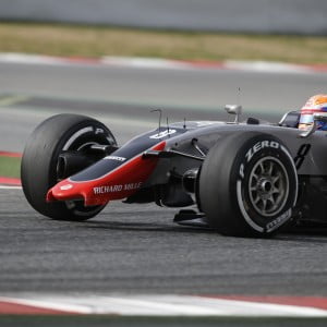 Romain Grosjean (FRA) Haas VF-16 with broken front wing at Formula One Testing, Day One, Barcelona, Spain, Monday 22 February 2016.