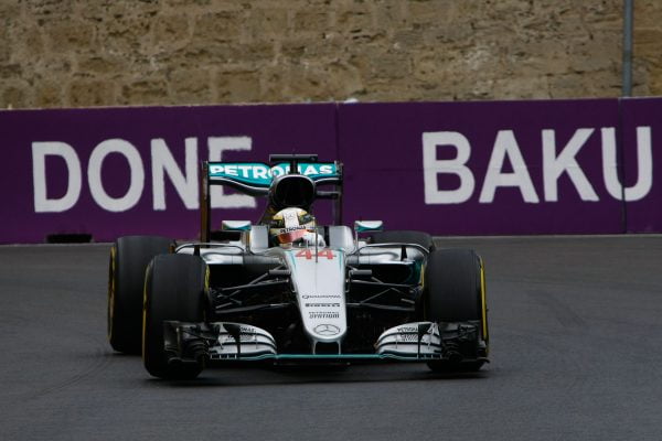 Formula One World Championship 2016, Round 8, European Grand Prix, Baku, Azerbaijan, Friday 17 June 2016 - Lewis Hamilton (GBR) Mercedes AMG F1 W07 Hybrid.