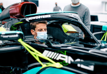 Mercedes test Grosjean