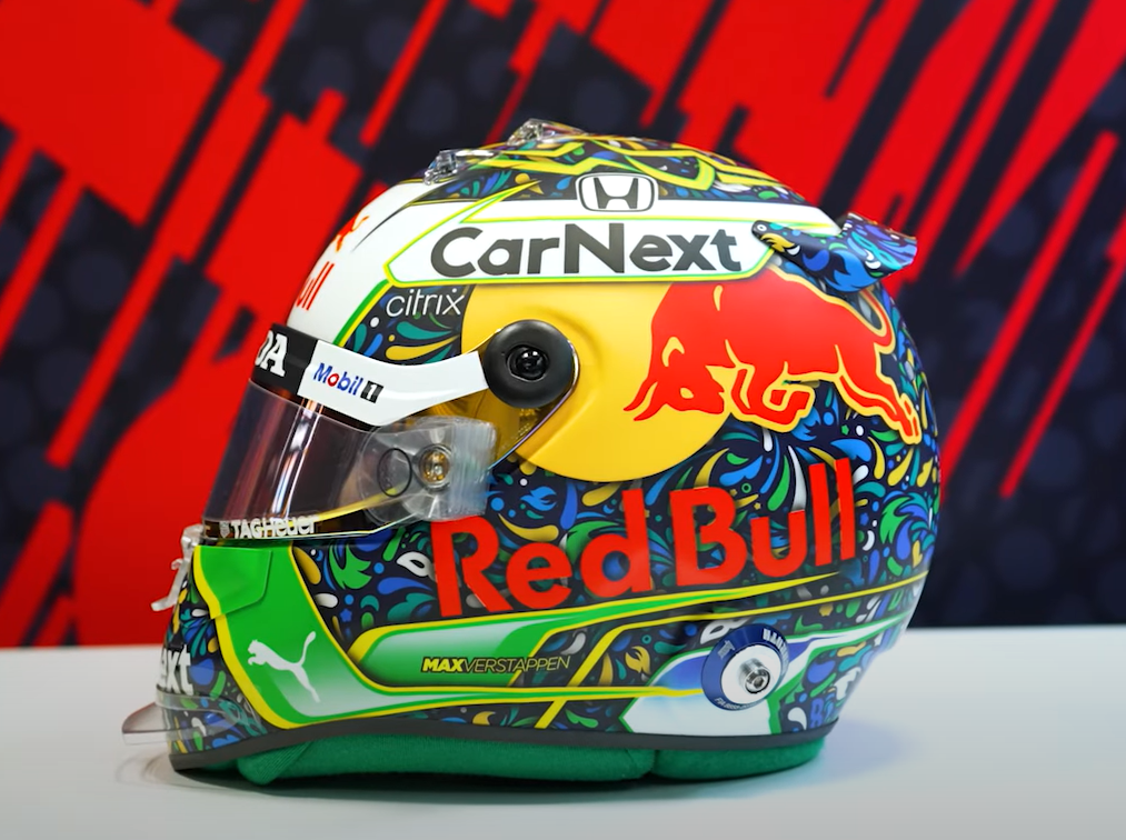 vruchten tweede Floreren Verstappen onthult speciale helm voor Grand Prix van Brazilië