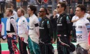 Formule 1 coureurs tijdens het volkslied van de VS