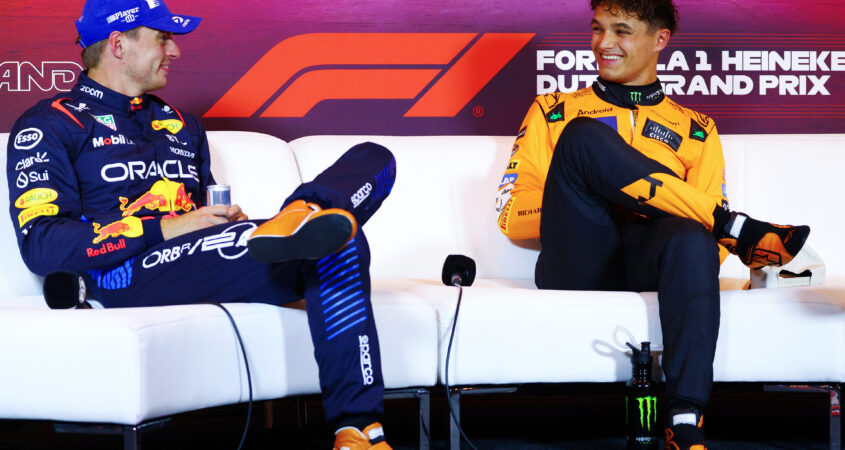 Lando Norris en Max Verstappen