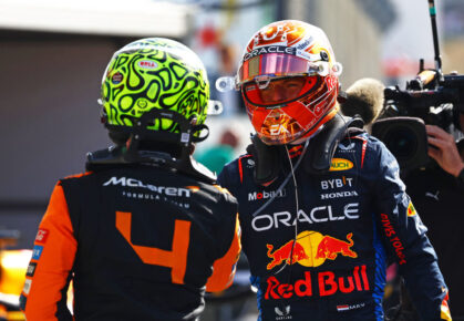 Max Verstappen en Lando Norris