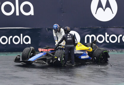 harde crash albon GP São Paulo