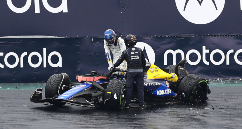 harde crash albon GP São Paulo