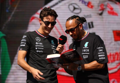 george russell en lewis hamilton