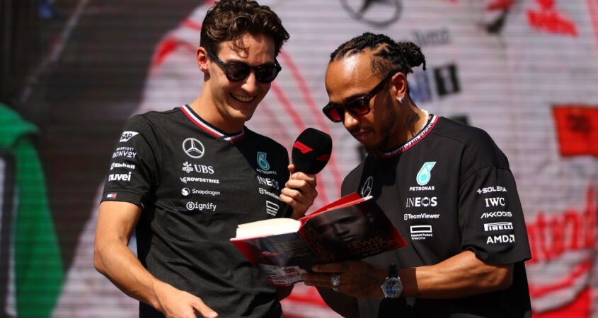 george russell en lewis hamilton